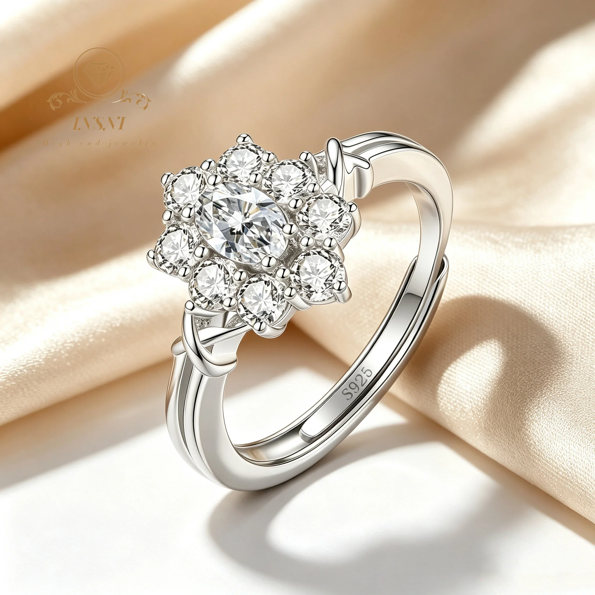 S925 Silver Ring Femininity Affordable Light Luxury Sunflower Finger Ring Fashion Diamond Ring Jewelry Friendly Hypoallergenic