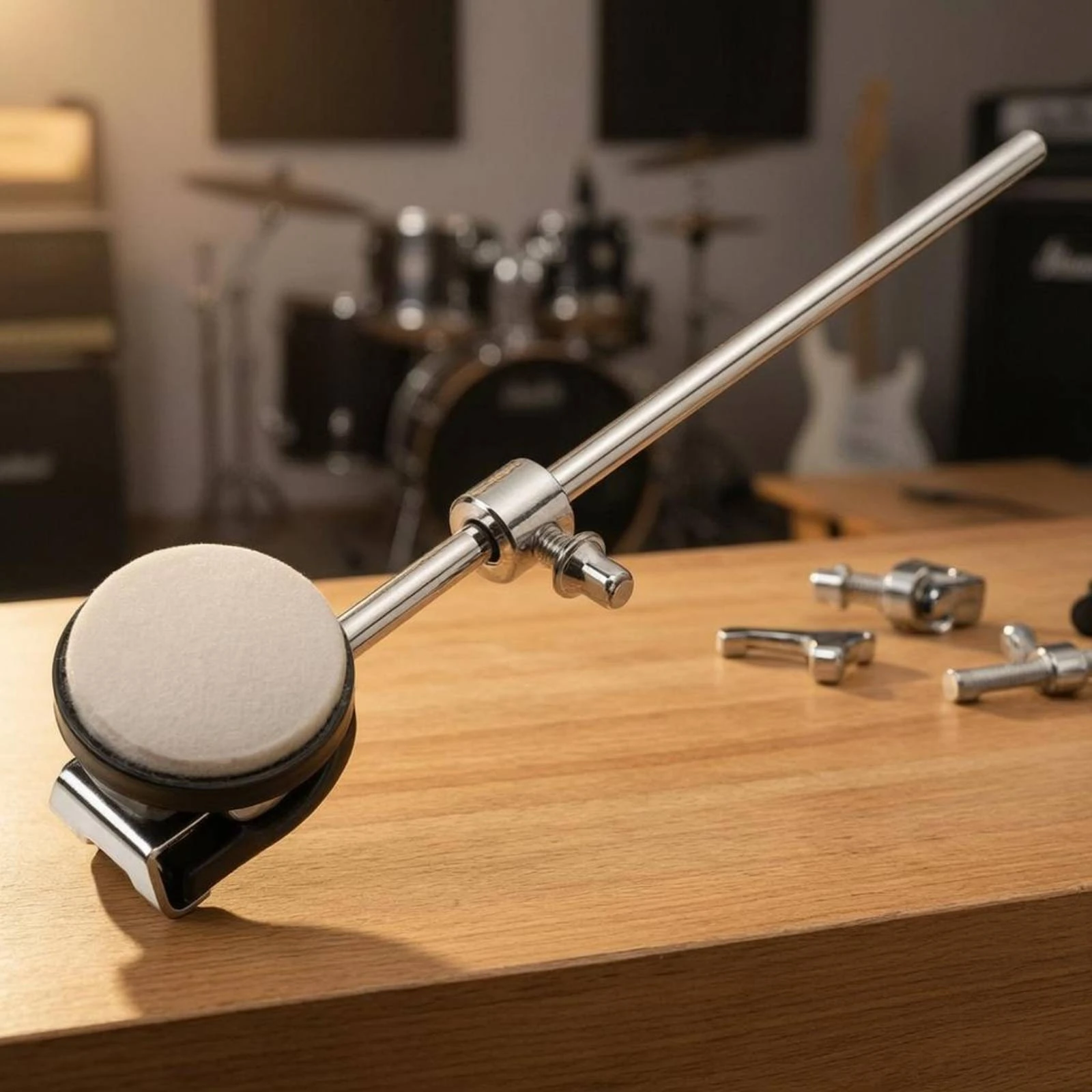 

Felt Bass Drum Beater Fits Standard Pedals Drum Pedal Beater Music Gear Replacement Part Stainless Steel Shaft