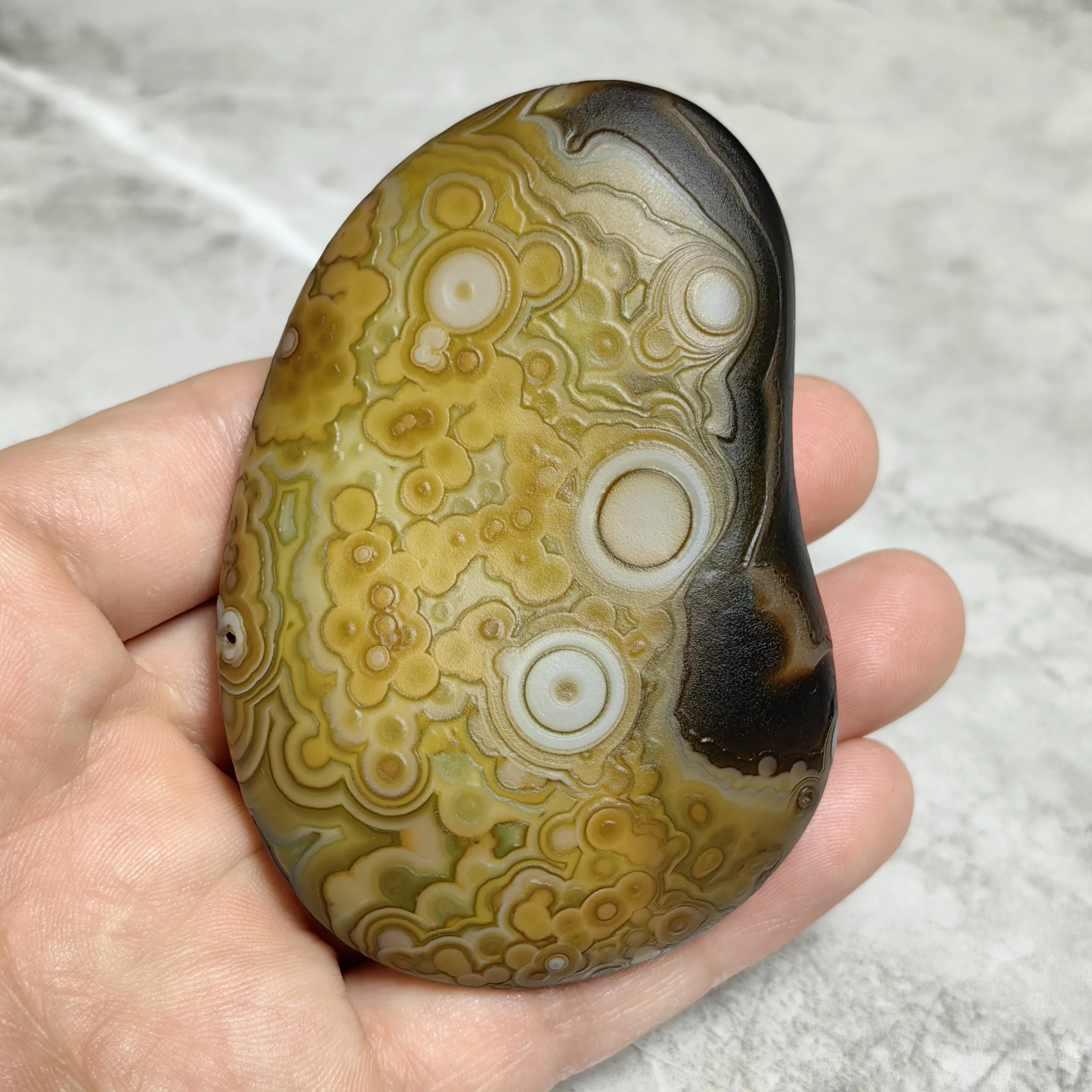 Natural Gobi Desert Eye Stone Agate, Repel Negative Energy & Relaxation Gem, Lucky Oval Cabochon for DIY Craft & Custom Jewelry