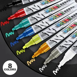 Car paint scratches repair brush pen waterproof water paint marker pen car tire tread care automotive black white red silver