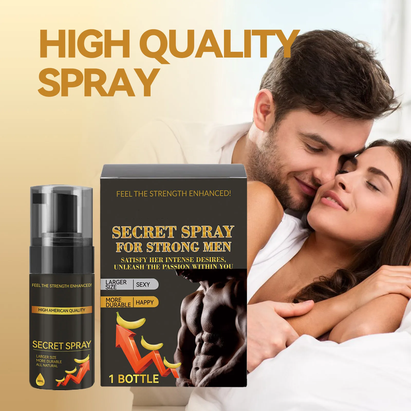 Espray de larga duración para hombre, crema de masaje de fuerza energética, mejora la calidad del amor y hace su amor más