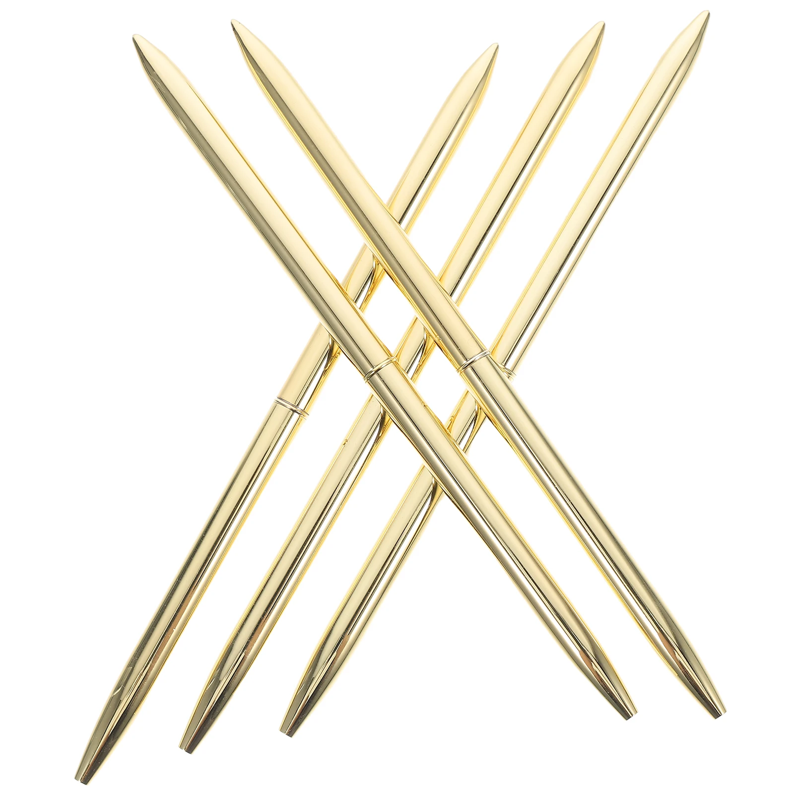 ปากกาลูกลื่นโลหะ 5 ชิ้น เครื่องมือเขียนแบบกดได้ เขียนลื่นไหล เหมาะสำหรับเขียนในสมุดบันทึก ลายเซ็น พกพาสะดวก ดีไซน์เพรียวบาง หมึกสีดำ