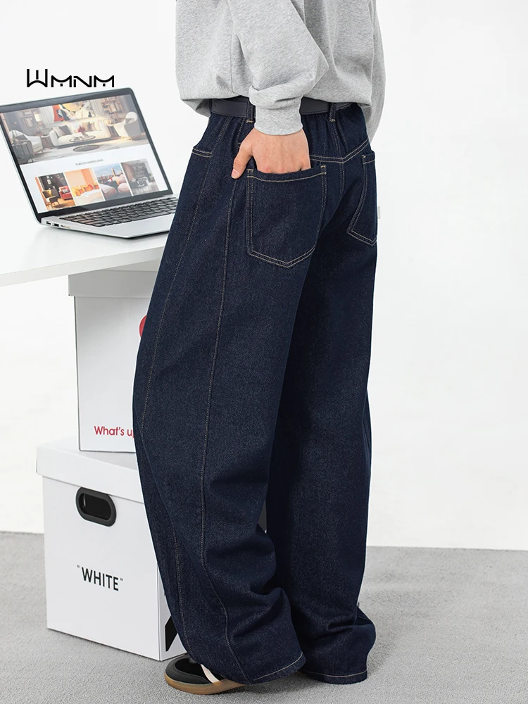 

Original Color Men's Denim Jeans Spring Autumn Straight Leg Wide Leg Pants American Cleanfit Long Pants Youth Trend Loose Fit