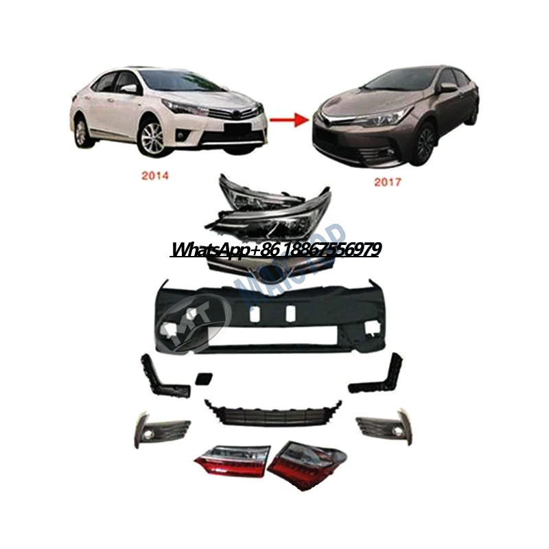 

Newest Car Auto Parts Body Kit for corolla 2014 Upgrade to 2017 2018