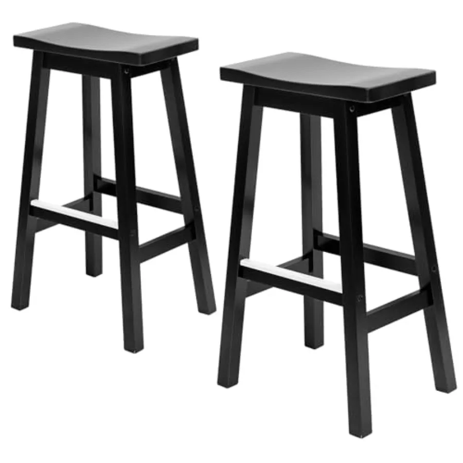 

Bar Stools Set of 2 Saddle Stools ch Heigh Bar Chairs Seat with Footrests and Industrial Kitchen Counter Stools for Restaurant