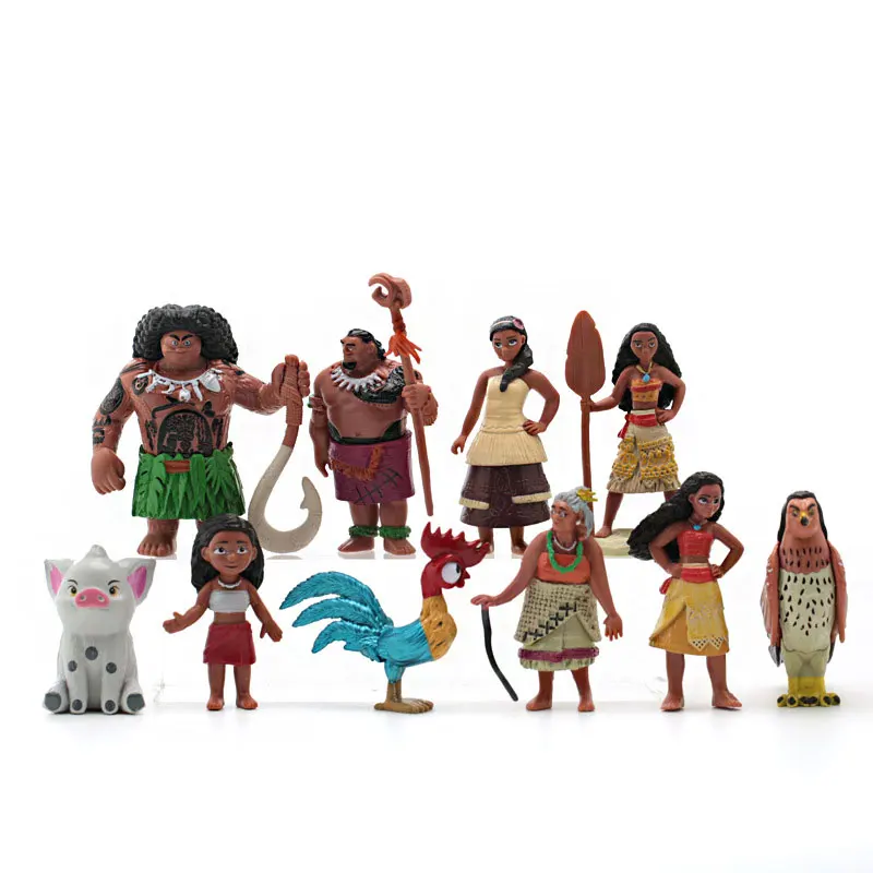 6-10 pz/set Cartoon Moana Principessa Leggenda Vaiana Maui Capo Tui Tala Heihei Pua Action Figure Decor Giocattoli per I Bambini Regalo Di Compleanno