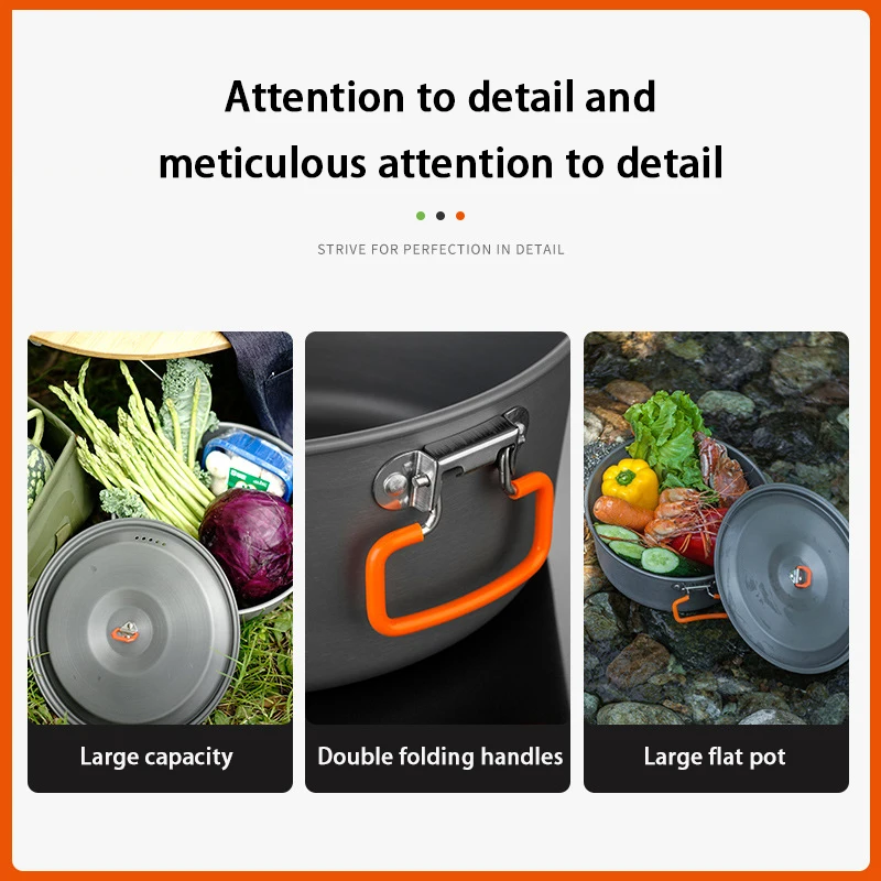 خفيفة 3L وعاء الطبخ في الهواء الطلق للتخييم المحمولة الألومنيوم نزهة عيد إناء/ قدر متعددة الأغراض إناء للحساء ووظيفة باخرة #5