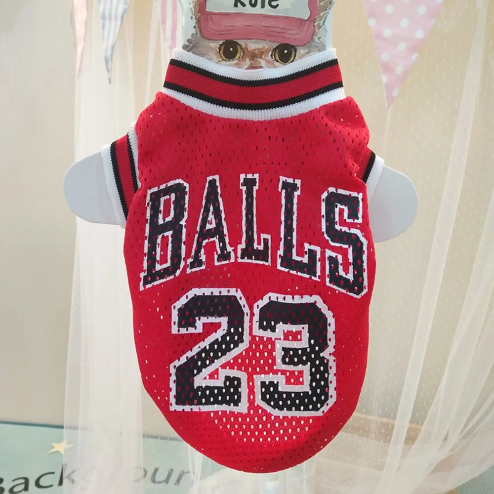 Mesh Breathable Dog Vest T-Shirt Basketball Clothes 6 Sizes Soft Pets Jersey Costume Polyester Spring Summer Pet Dog Clothes