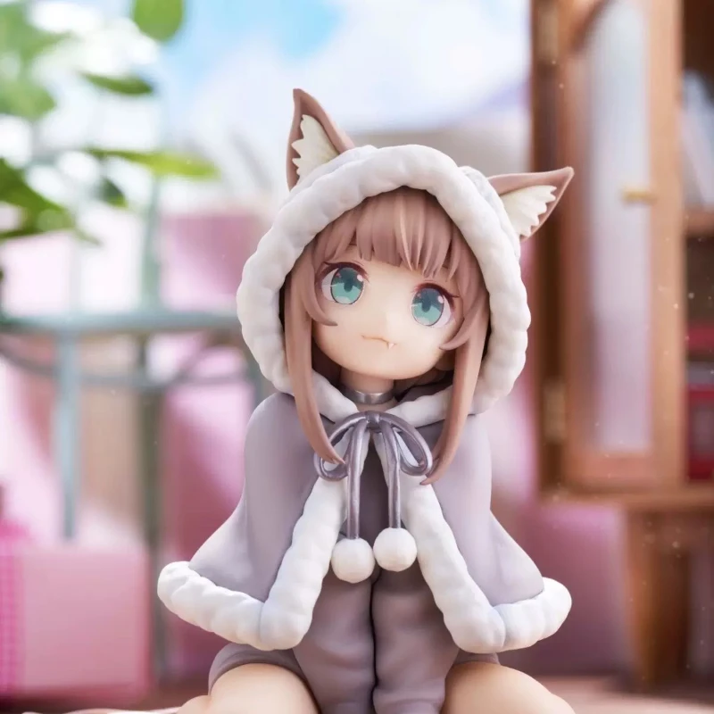 10CM Anime Cute Doll Sakura Soybean My Cat Is A Kawaii Girl Figure Christmas Clothes Cat Girl Figures Model PVC Collection Gifts