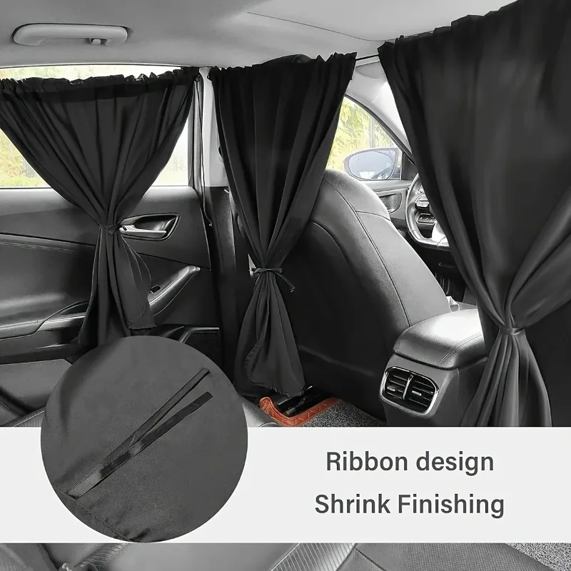 

4pcs Car Privacy Curtain Set Window Shade for Travel Nap Night Camping - Detachable Simple Curtain for Vehicle Windows