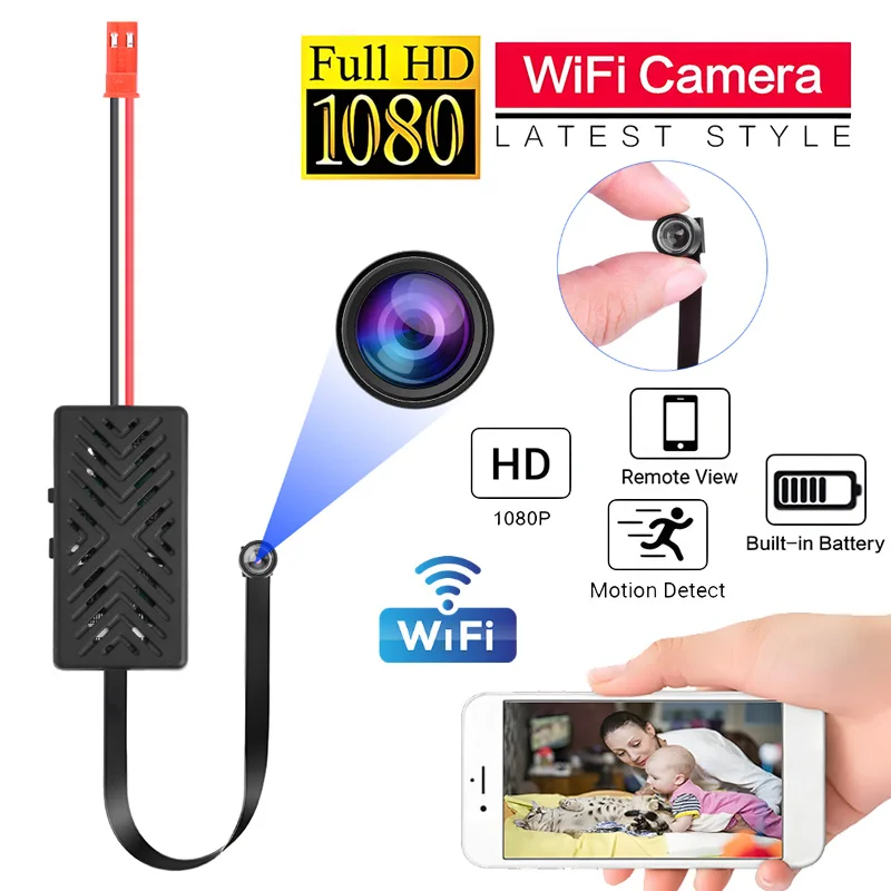 1080p wifi mini câmera hd ip mini filmadora portátil módulo sem fio gravação de vídeo suporte visão remota p2p 90 graus câmera