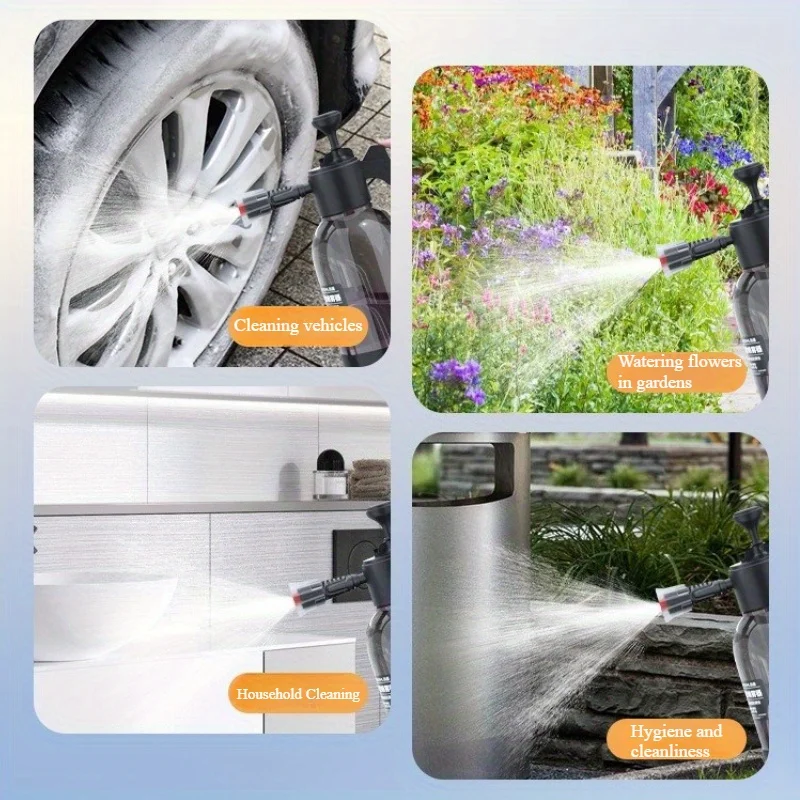 Ручной распылитель пены объемом 2 л для мойки автомобилей — ручная пенопластовая пушка с эргономичной ручкой, для автомобилей, мотоциклов, уборки дома.