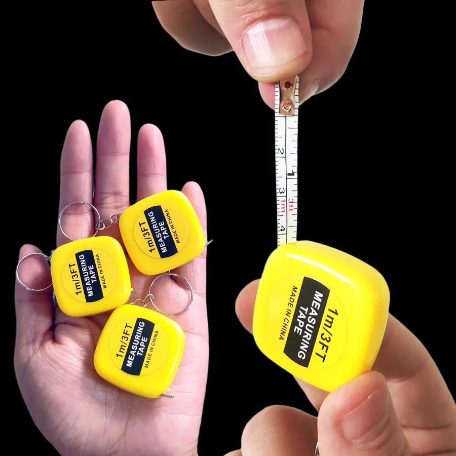 2pcs/39.37 Inch Stainless Steel Tape Measure, Imperial Mini Steel Tape Measure, Lightweight Keychain Tape Measure, Durable Lead‑