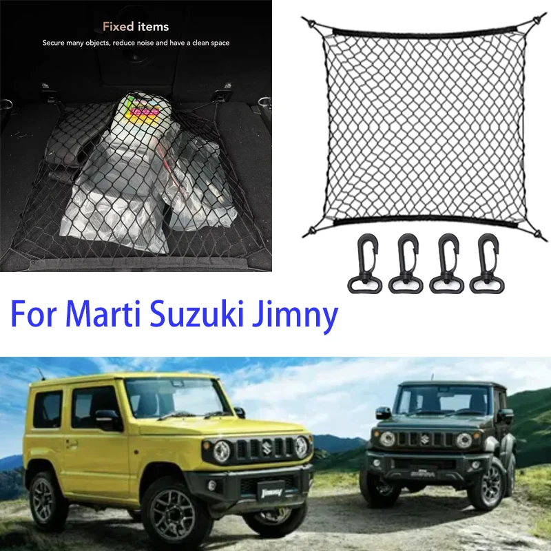 

For Marti Suzuki Jimny 1998-2025 JB53 JB64 JB74 Nylon Car Rear Cargo Net Trunk Storage Organizer Net