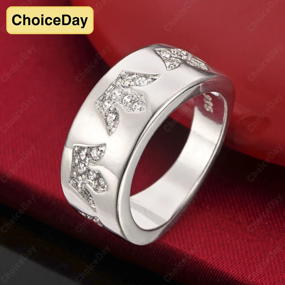 

ChoiceDay 925 Sterling Silver 7-10 Pattern Ring Women Gift Jewelry Wedding Engagement Accessories