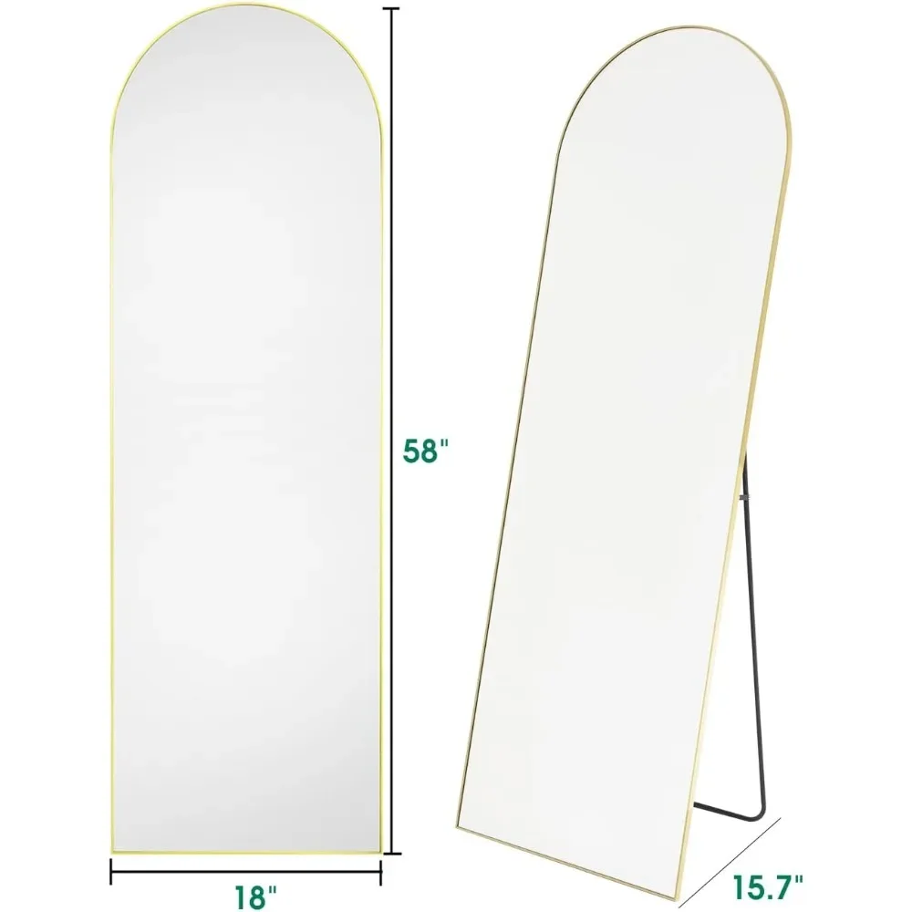 Full Length Mirror, Floor Mirror, 18"×58" Arched Full Length Mirror with Stand, Full Body Mirror, Standing Mirror