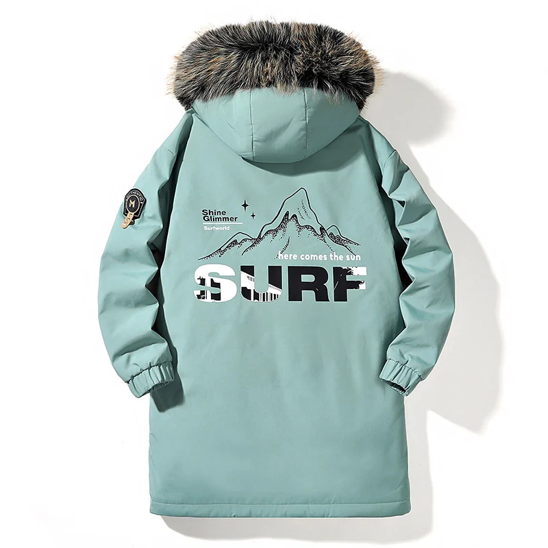 Winter Fashion Trend With Thick Velvet and Warm Long Cotton Jacket For Men Loose Fit Sports Plus Large Size High-Quality Jacket