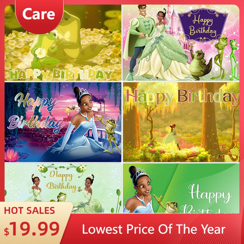 

Tiana The Princess And The Frog Theme Birthday Party Vinyl Background Baby Shower Photography Props Decor Supplies Photo Poster