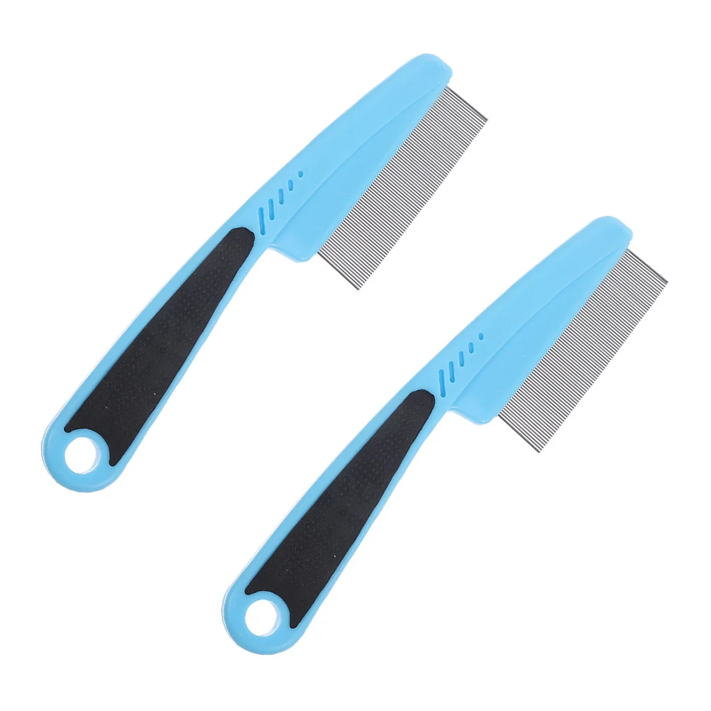 2 Pcs Stainless Steel Fine Tooth Comb Metal Dandruff Picking Tool Pet for Small Hair Scalp Remover