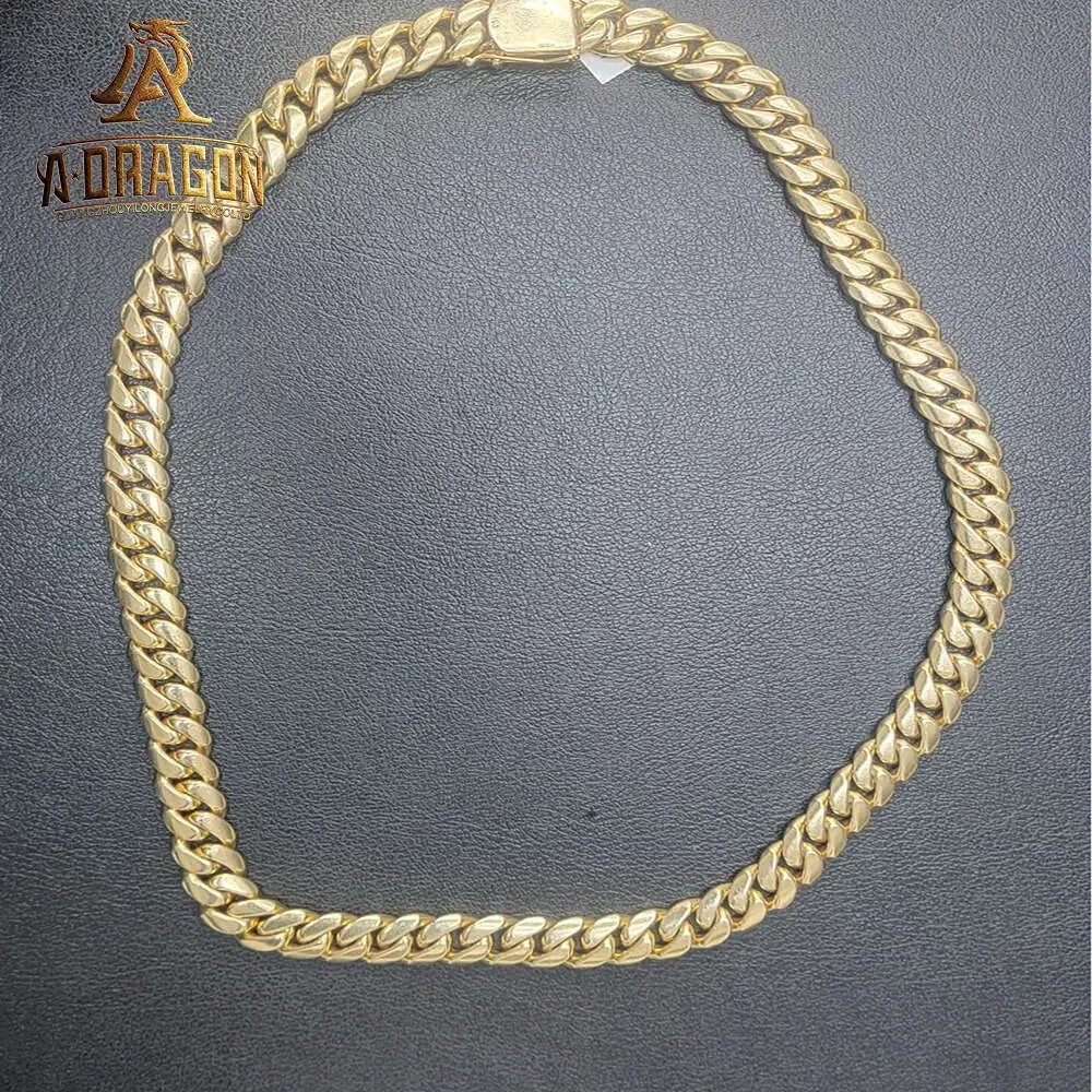 

Custom 10k Solid Gold Cuban Bracelet Vvs Moissanite Diamond Tester Pass Ice Out Hip Hop 14k Gold Chain Customized Size