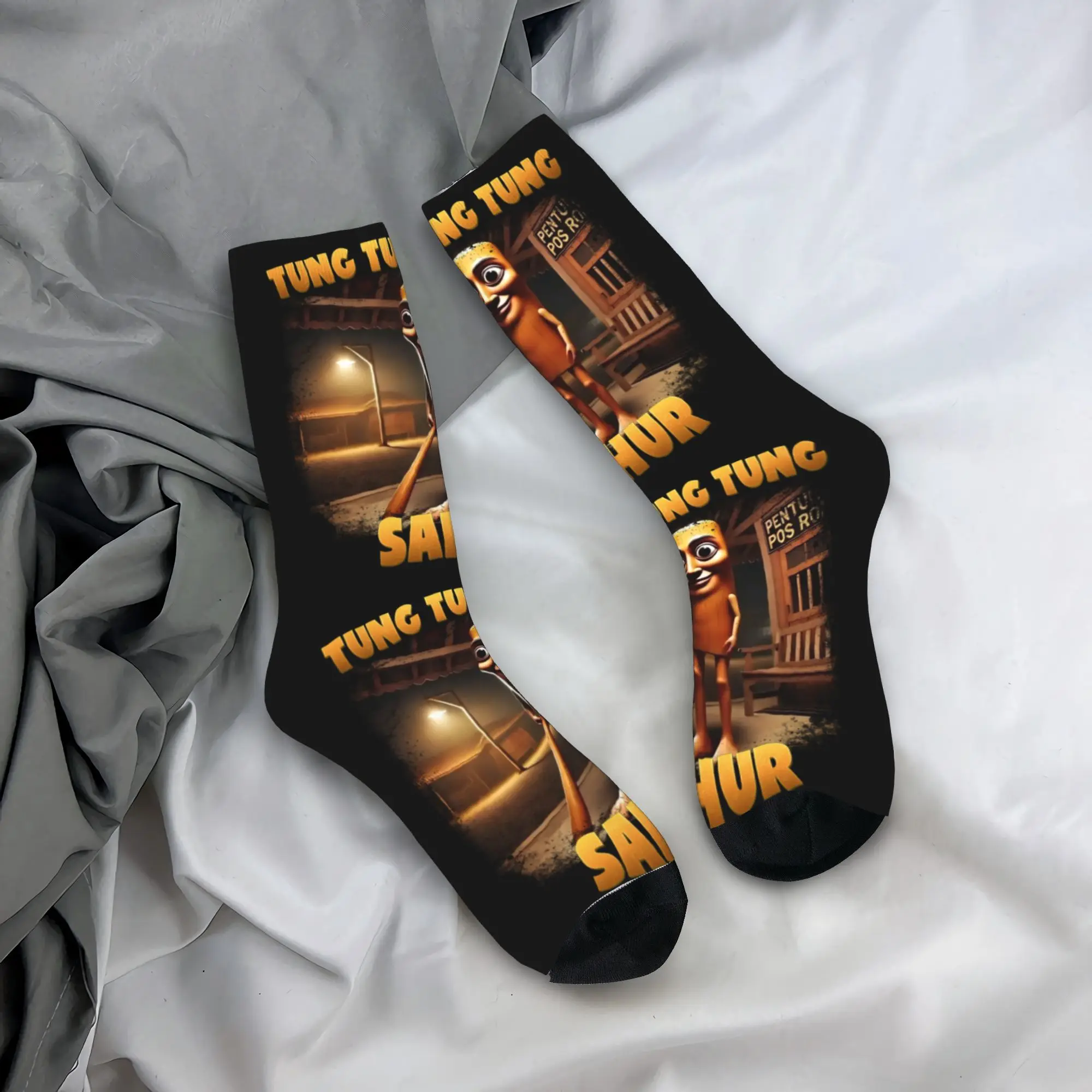Kawaii Tung Tung Tung Sahur Funny Meme Italian Brainrot Socks Women Men Warm 3D Printed  Sports Football Socks - view 4