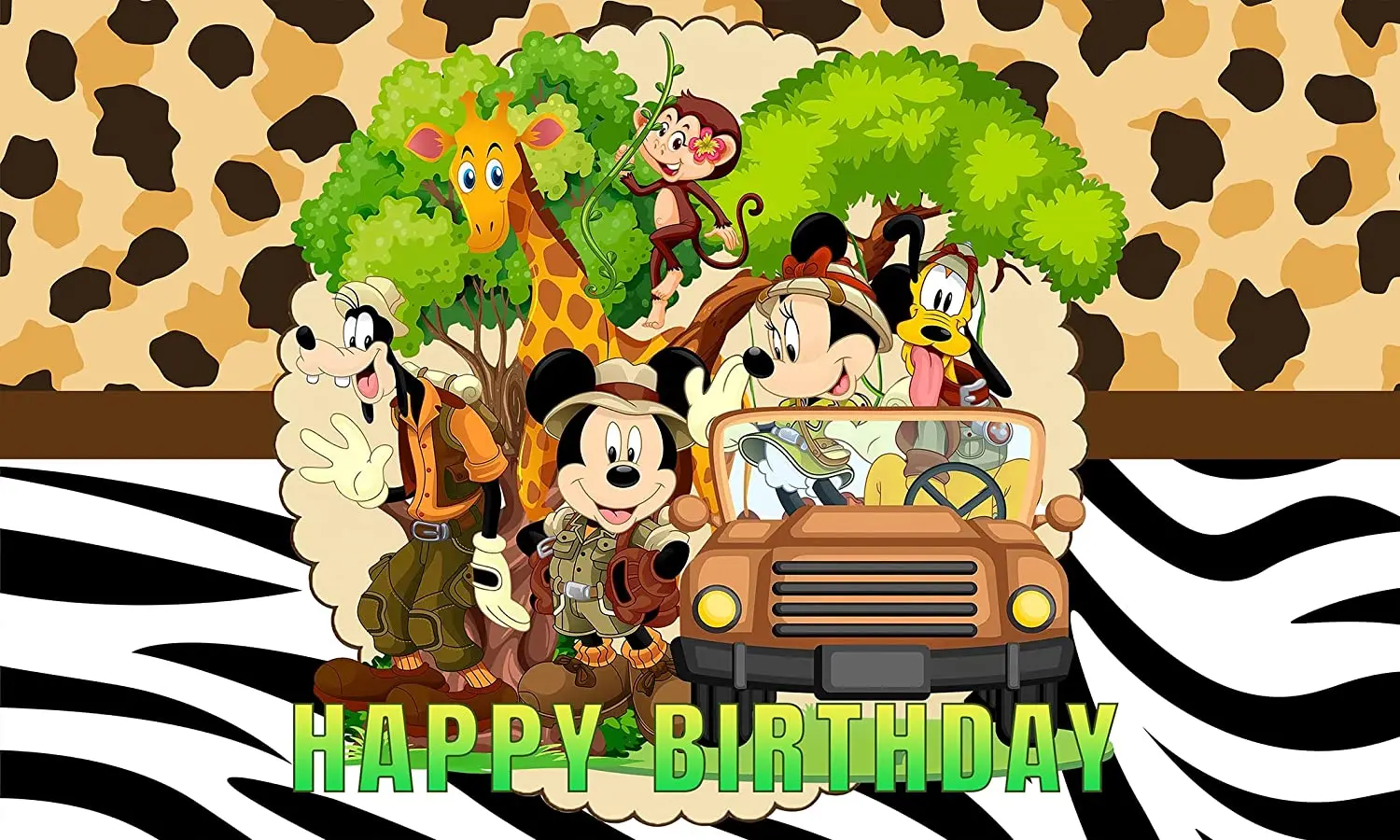 Safari Bối Cảnh Cho Sinh Nhật Mickey Đảng Jungle Safari Ảnh Nền Cho Chủ Đề Mickey Đảng Caketable Trang Trí Cho Bé
