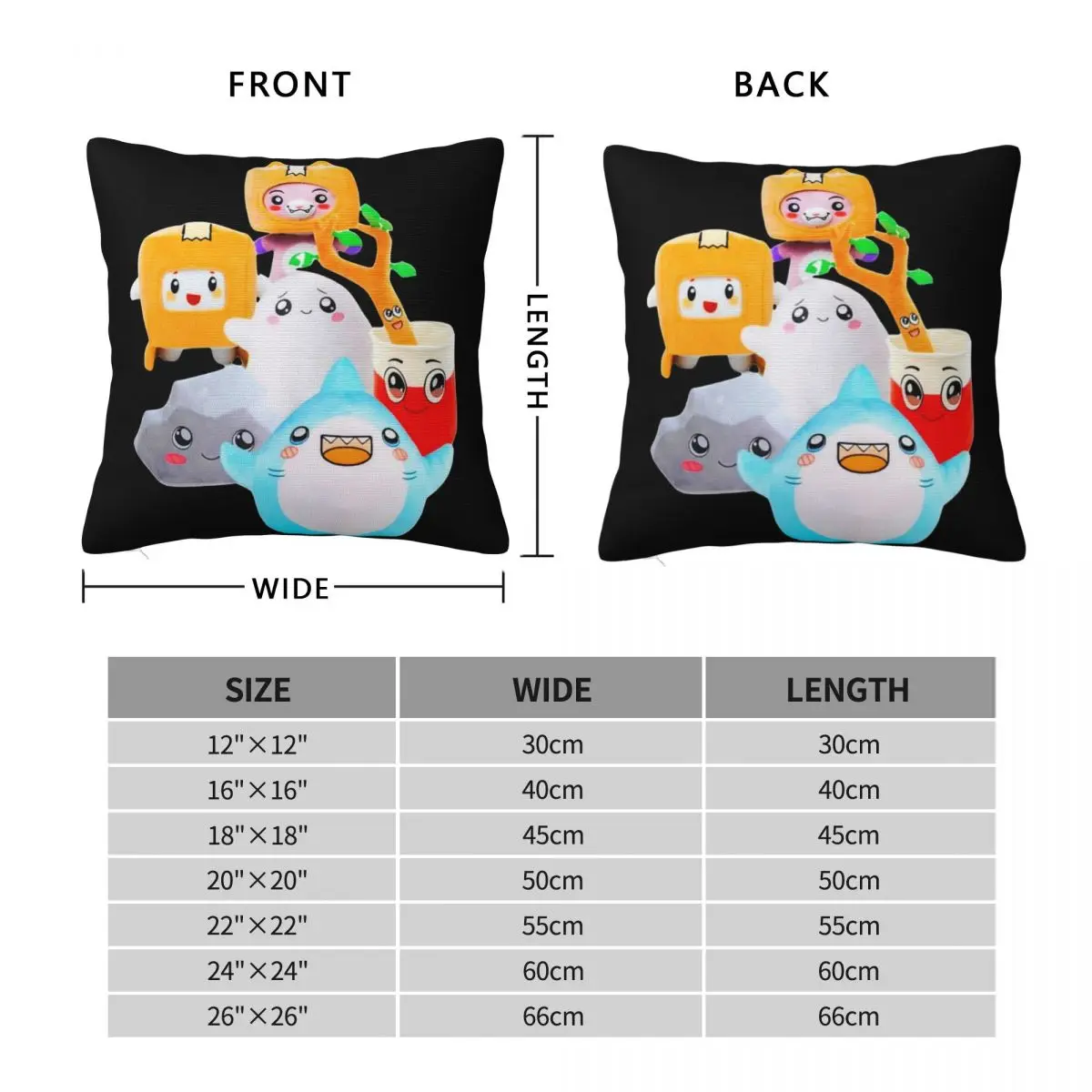 Rocky Lankybox Lanky Box Square Pillowcase Pillow Cover Cushion Zip Decorative Comfort Throw Pillow for Home Living Room