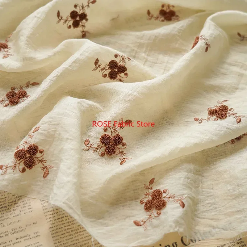 

3D Floral Embroidered Tulle Fabric For Blouse, Spring Dress, Vacation Party dress, Dance Dress