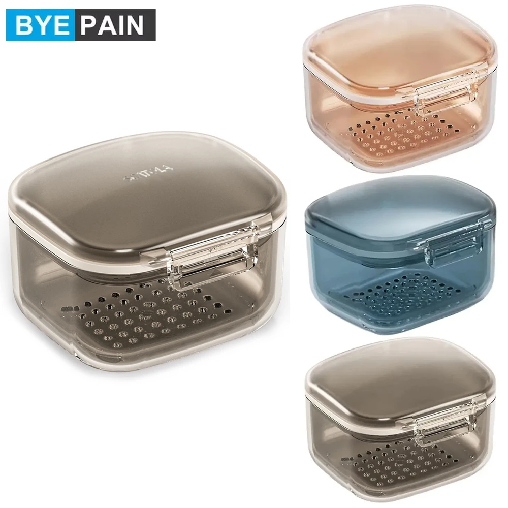 

1PCS Denture Case Retainer Cleaning Case, 2 in 1 Retainer Case, No-Leak Denture Bath Box Cup, Complete Clean Care for Dentures