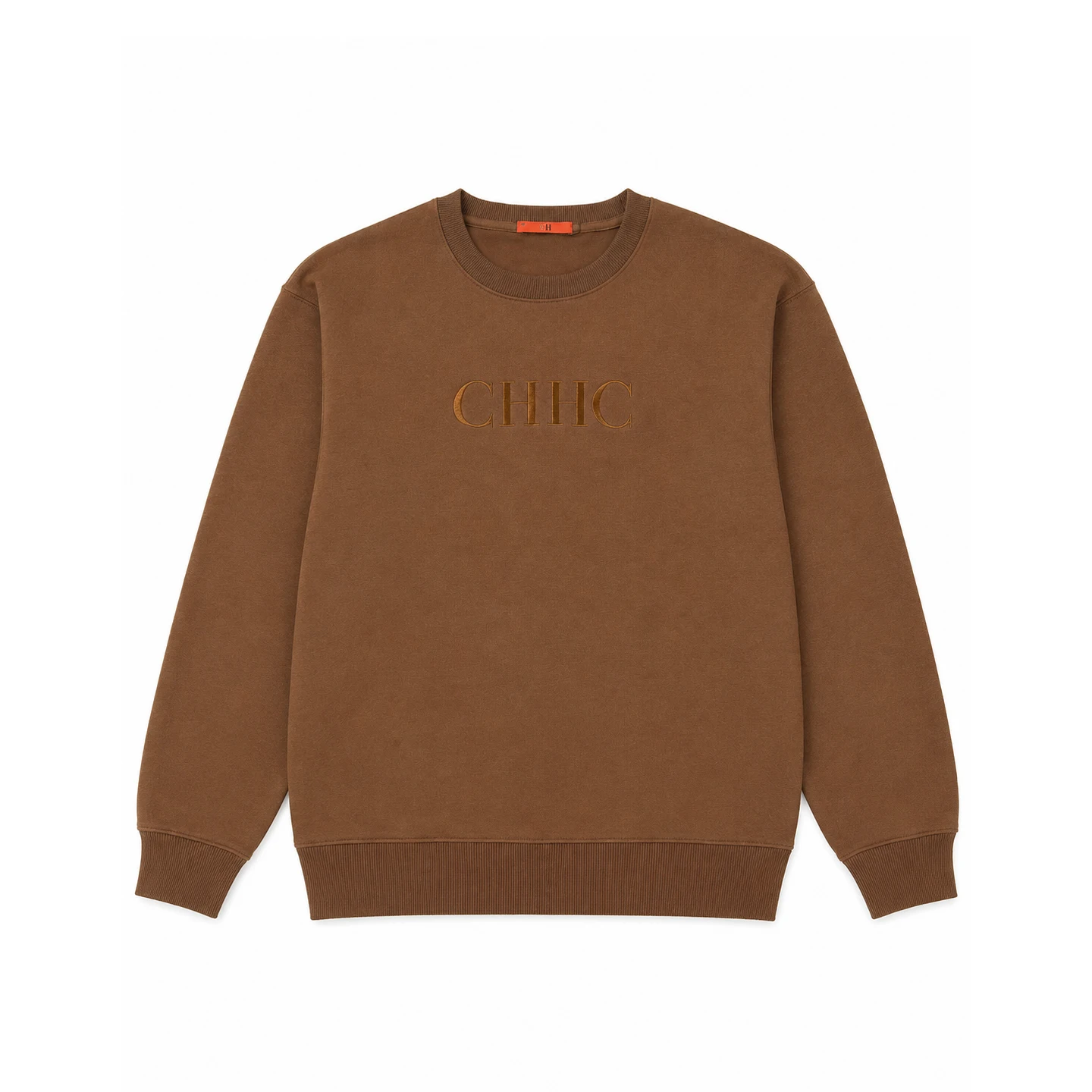 CH Women Crew Neck Long Sleeve Sweatshirt Front Letter Embroidered Logo Basic Casual Daily Wear Soft Fleece Pullover Top image 4