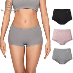 3 Pack Women's Boy Shorts Underwear Cotton Modal Panties Boxer Briefs Tagless Panty