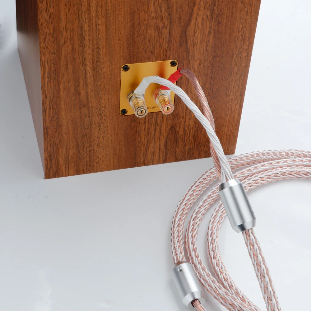 HI-End 12TC Hifi Speaker Cable With 2 spade Jack to 4 Banana 7N OCC Pure copper Speaker cable loudspeaker cable