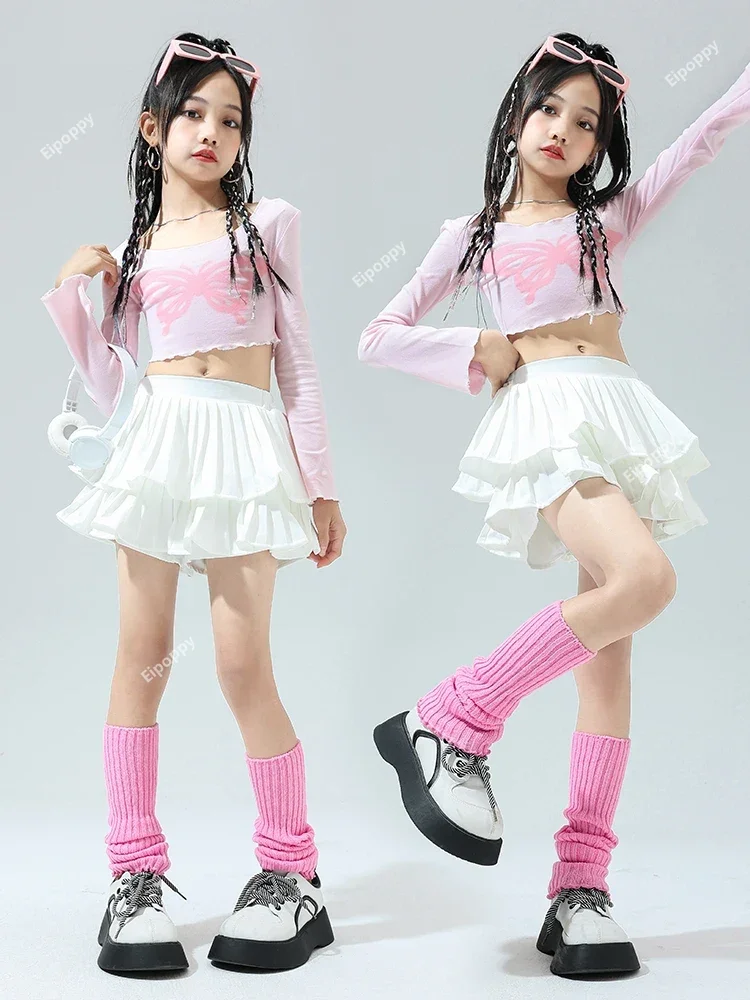 Dance Costume Kids Competition Model Walking Cheerleader Stage Performance Clothing