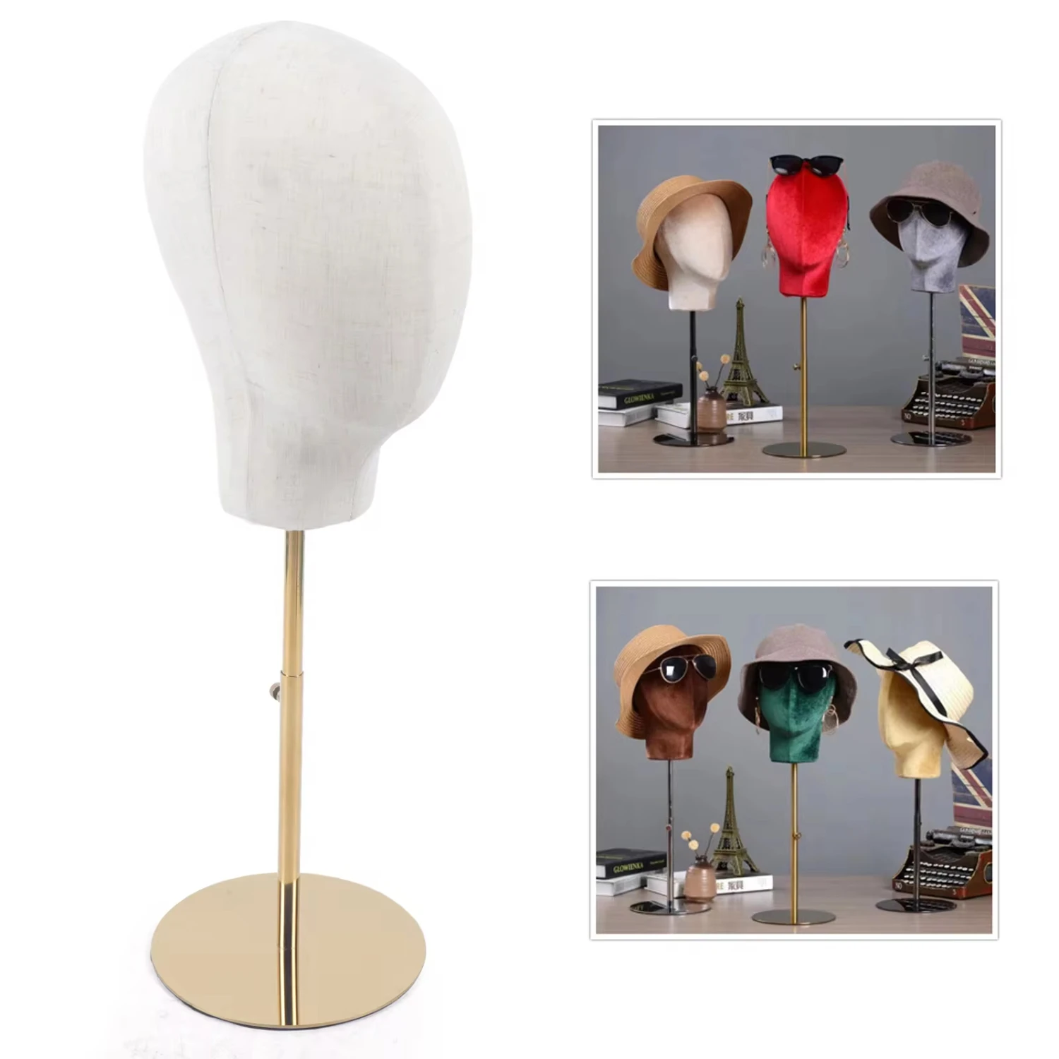 

Wire Metal Tabletop Hat//Wig Display Stand Holder Retail Stores Glasses Holder Bonnets Mannequin Adjustable