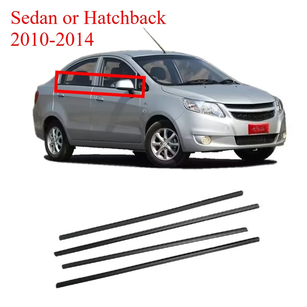 4 szt Gumowa osłona szyby okiennej do Chevrolet Sail Sedan lub Hatchback Outside 2010-2014 Gumowa osłona szyby zewnętrznej z laminatu