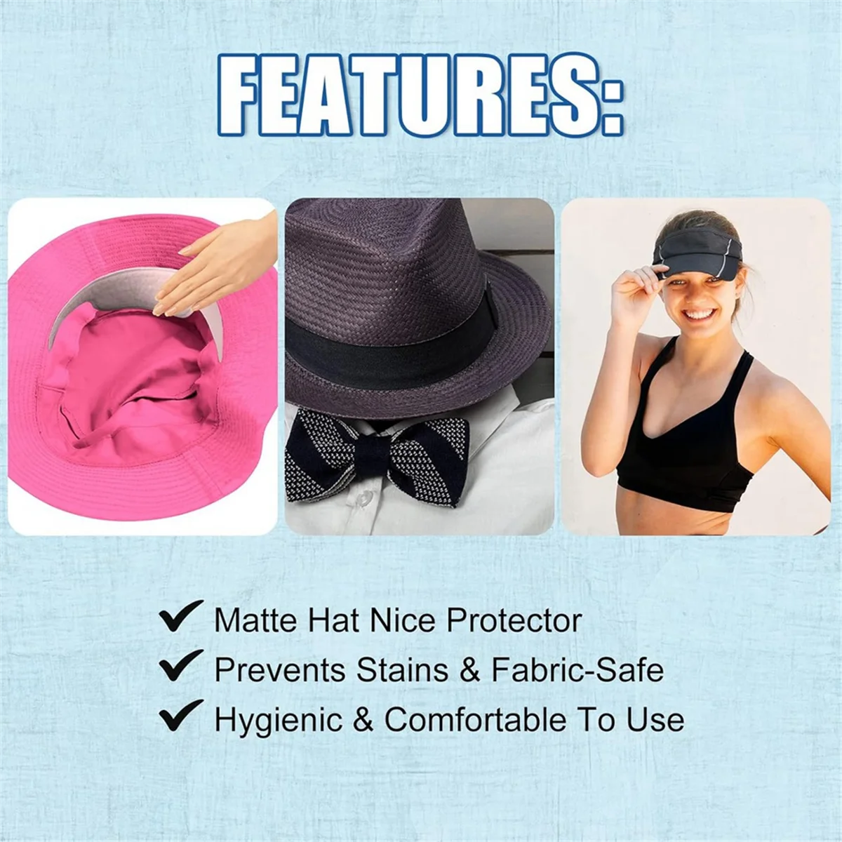 New 100 Pcs Hat Sweat Liner Golf Absorbent Sweat Pad Odor Soft Hat Sweat Protector Disposable Hard Hat Sweatband