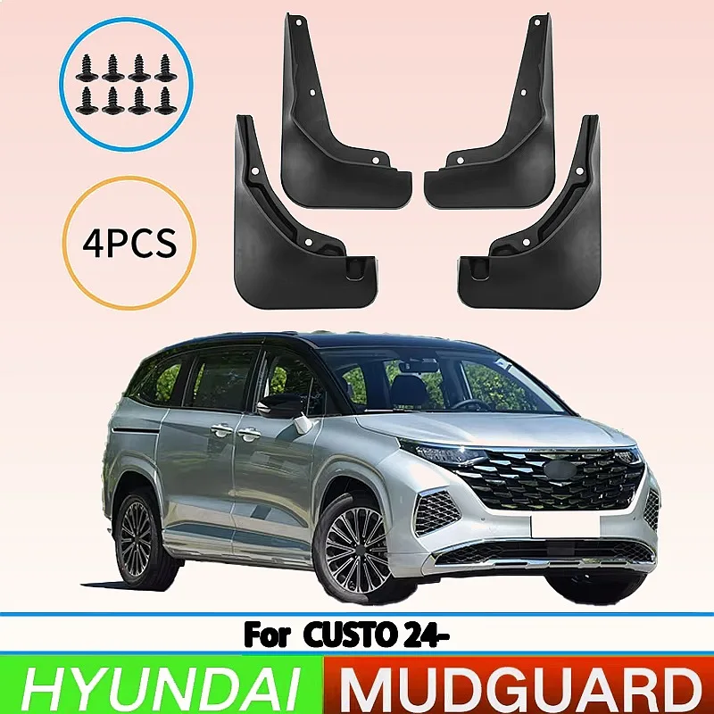 

Suitable for Hyundai Custo 2024 Mudguards Front Rear Splash Guards Car Tire Mud Flaps Accessories
