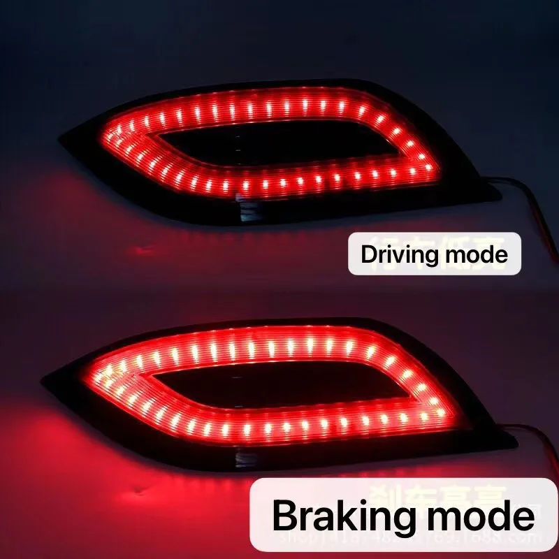 For TOYOTA VIOS 2015 NCP150 Led Car Rear Lamps Rear Bumper Reflector Light DRL Lights Stop Lamp Accessories Red Black Lens