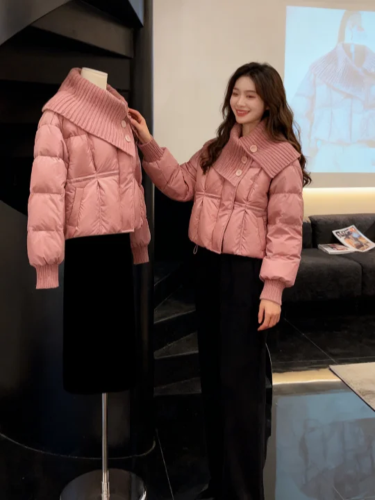 

Sli Корейская хлопковая куртка сливового цвета, зимняя верхняя одежда, модное молодежное устойчивое к зацеплению пальто прямого кроя