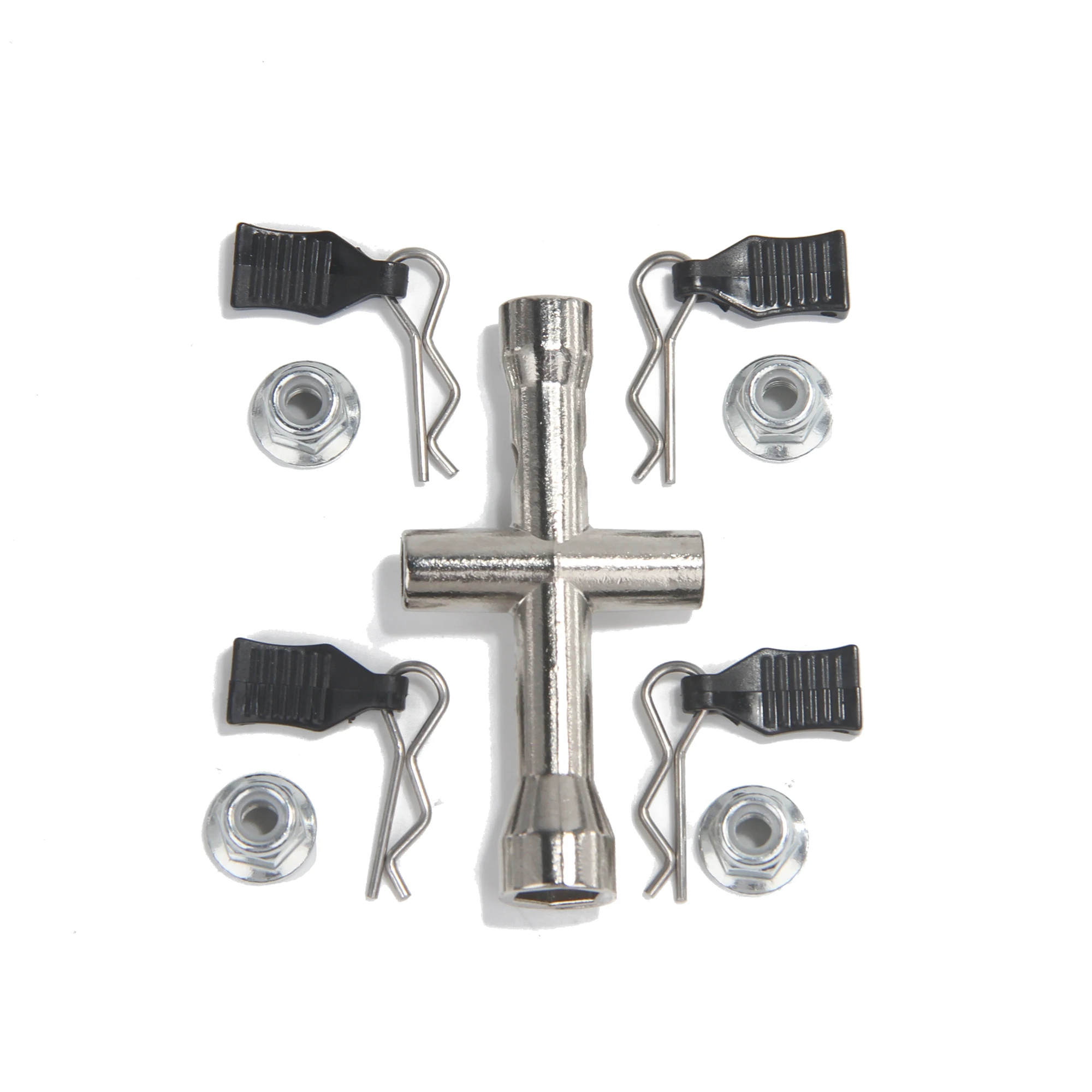 Juego de herramientas RC, llave, manga Hexagonal, hebilla de carcasa, pines R, tuercas M4 de 1,0mm para coche de deriva RC, camión sobre orugas, piezas de Metal MJX Wltoys
