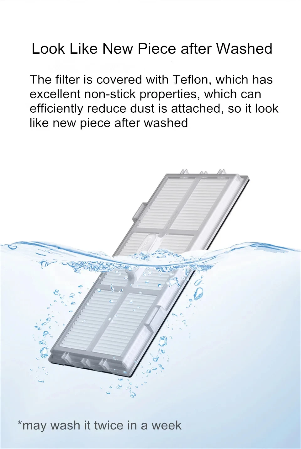 Para Roborock Original Lavável Filtro Acessórios, Robô Aspirador Piezas Reposição, Fit para S8 Pro, Ultra, S7, S7MAX V, S8 +