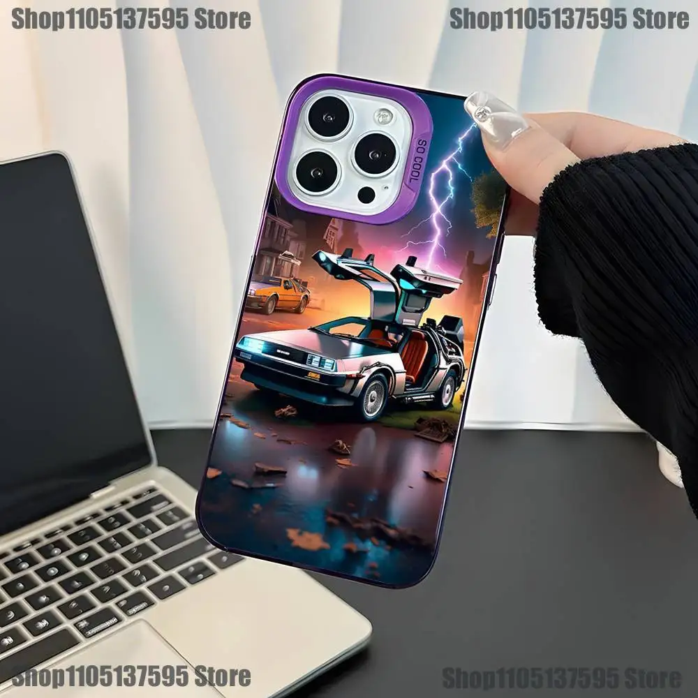 حافظة هاتف فيلم العودة إلى F-Future لهاتف iPhone 17,16,15,14,13,12,11,Mini,Pro,E,SE4,XS,MAX غطاء كاندي غير لامع أرجواني