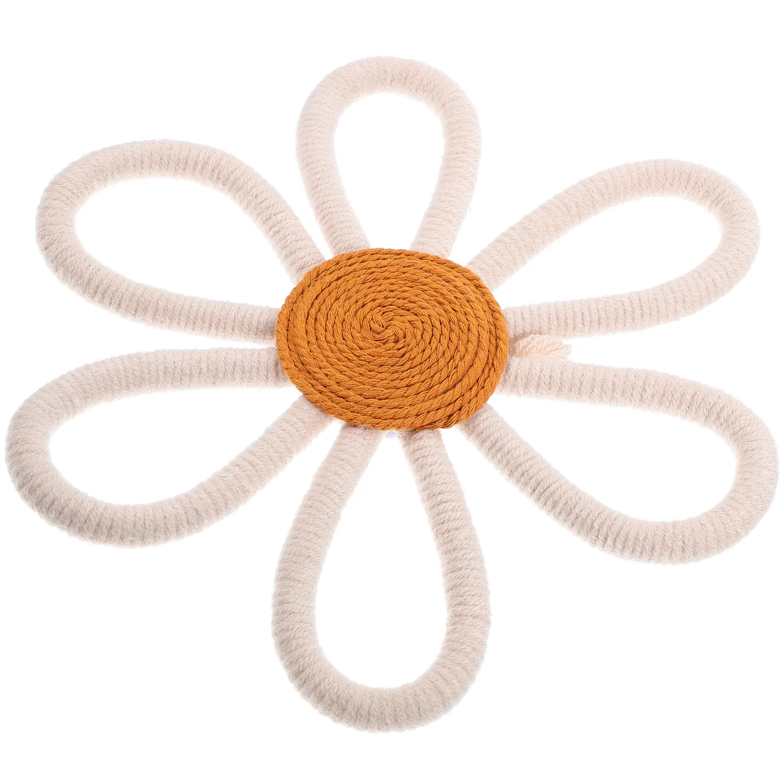 

Bohemian Daisy Wall Decor Woven Cotton Rope for Girl Nursery Home Bedroom White Medium Size Kids Room Floral Accessories