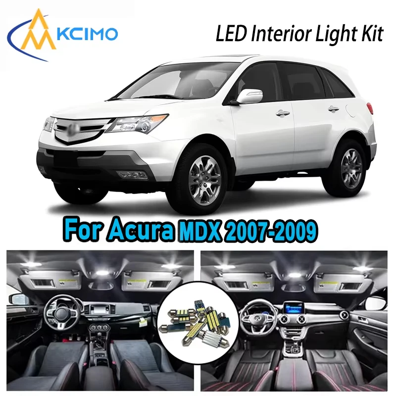 

Для Acura 2007-2009 2007 2008 2009 Премиум Яркий светодиодный внутренний купол Карта багажника Комплект автомобильных светодиодных ламп Canbus без ошибок