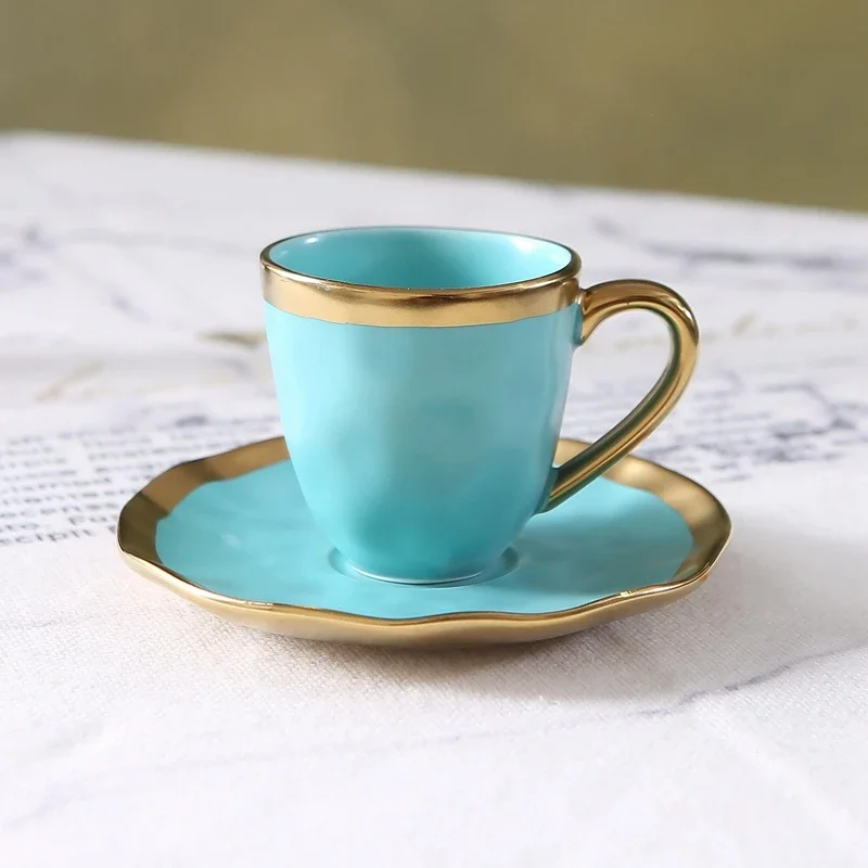 طقم فناجين قهوة صغيرة من السيراميك المزجج الملون الإيطالي، كوب صغير لتناول الطعام، كوب شاي صغير بعد الظهر، كوب حفل الشاي #6