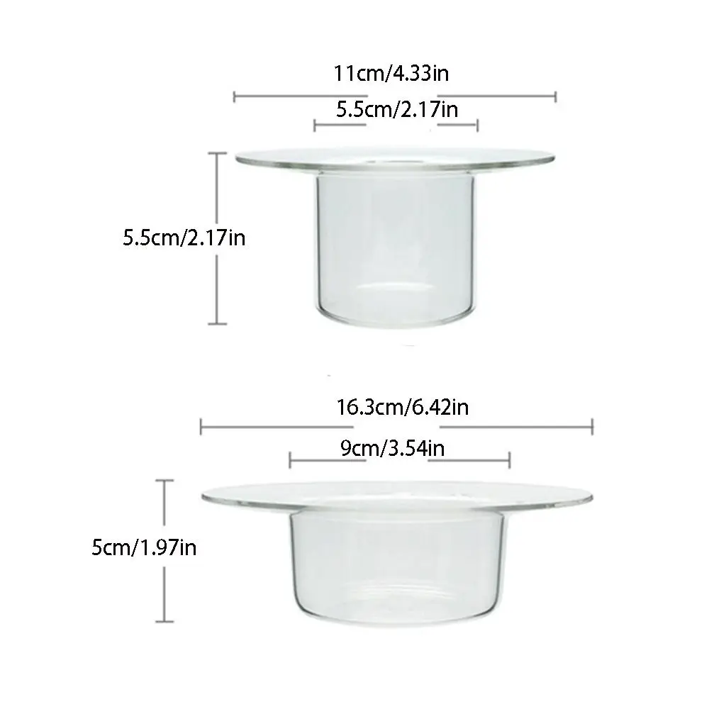 Multifunctional Transparent Glass Bowl Straw Hat Shaped Decorative Fruit Salad Plate Household Juice Cup Coffee - Image 6