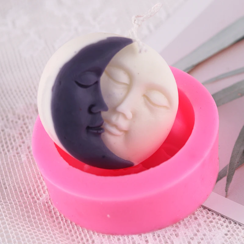 Moon Love Sun Candle Silicone Mold for DIY Handmade Ornaments Soap Plaster Candles Chocolate Mould Home Decor Crafts Gift