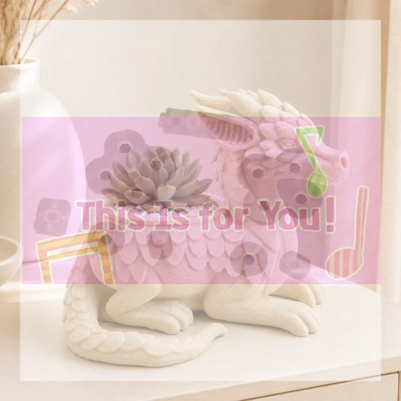 3D Printed Dragon Planter Pot & Vase Plastic Flower Pot, Lightweight Desk Decor, Bookshelf Display - Gift Home Office Organizer