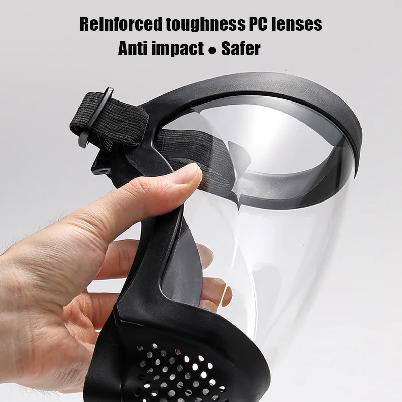 Masque facial complet Transparent haute définition, Anti-buée, Anti-poussière, prévention des fumées d'huile, masque de protection de cuisine avec filtre