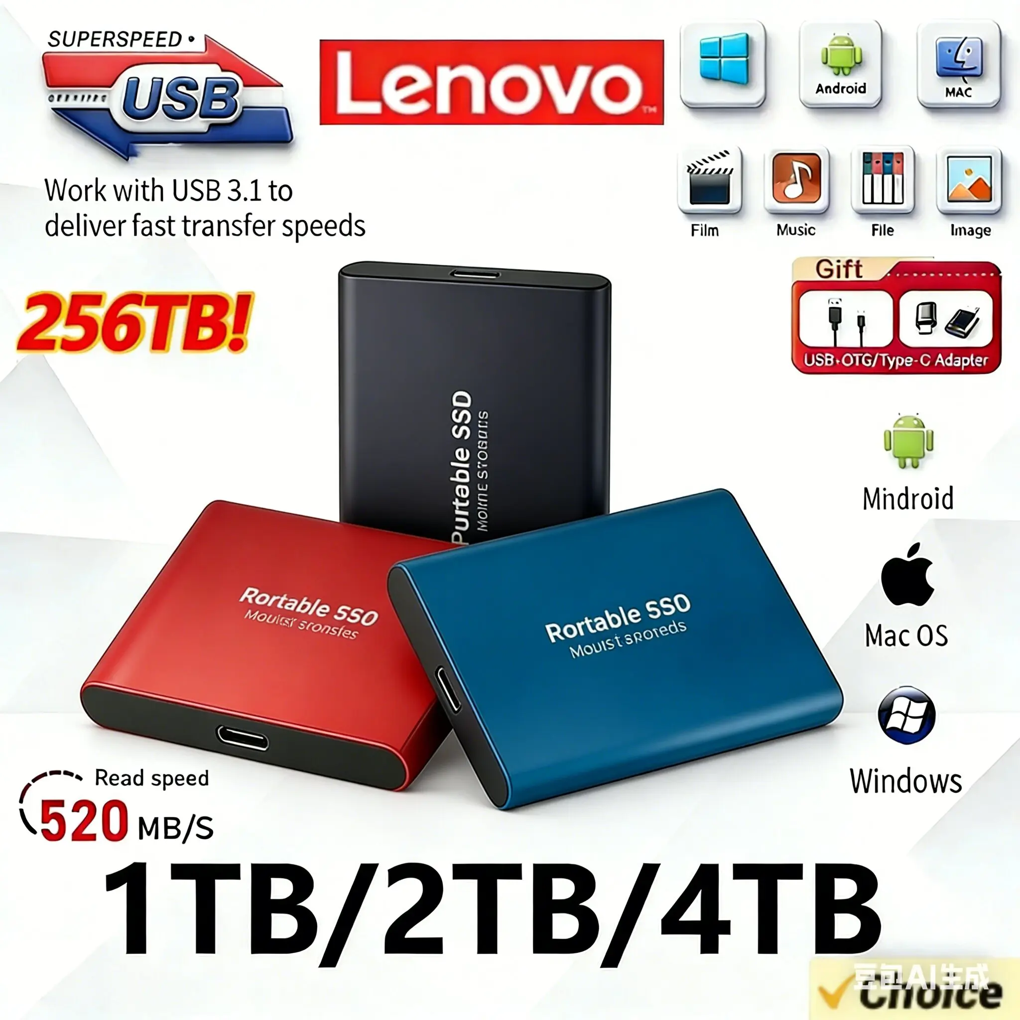 

Внешний жесткий диск Lenovo: высокоскоростной, 500 ГБ, 2 ТБ, 4 ТБ, 8 ТБ, 16 ТБ, USB 3.1, SSD 2.5 дюйма, портативный SSD, 128 ТБ, для ноутбуков и PS4